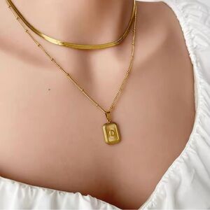 Vintage Elegant Sunburst Signet Square Pendant Necklace Stainless Steel